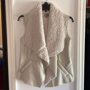 Cream faux fur vest